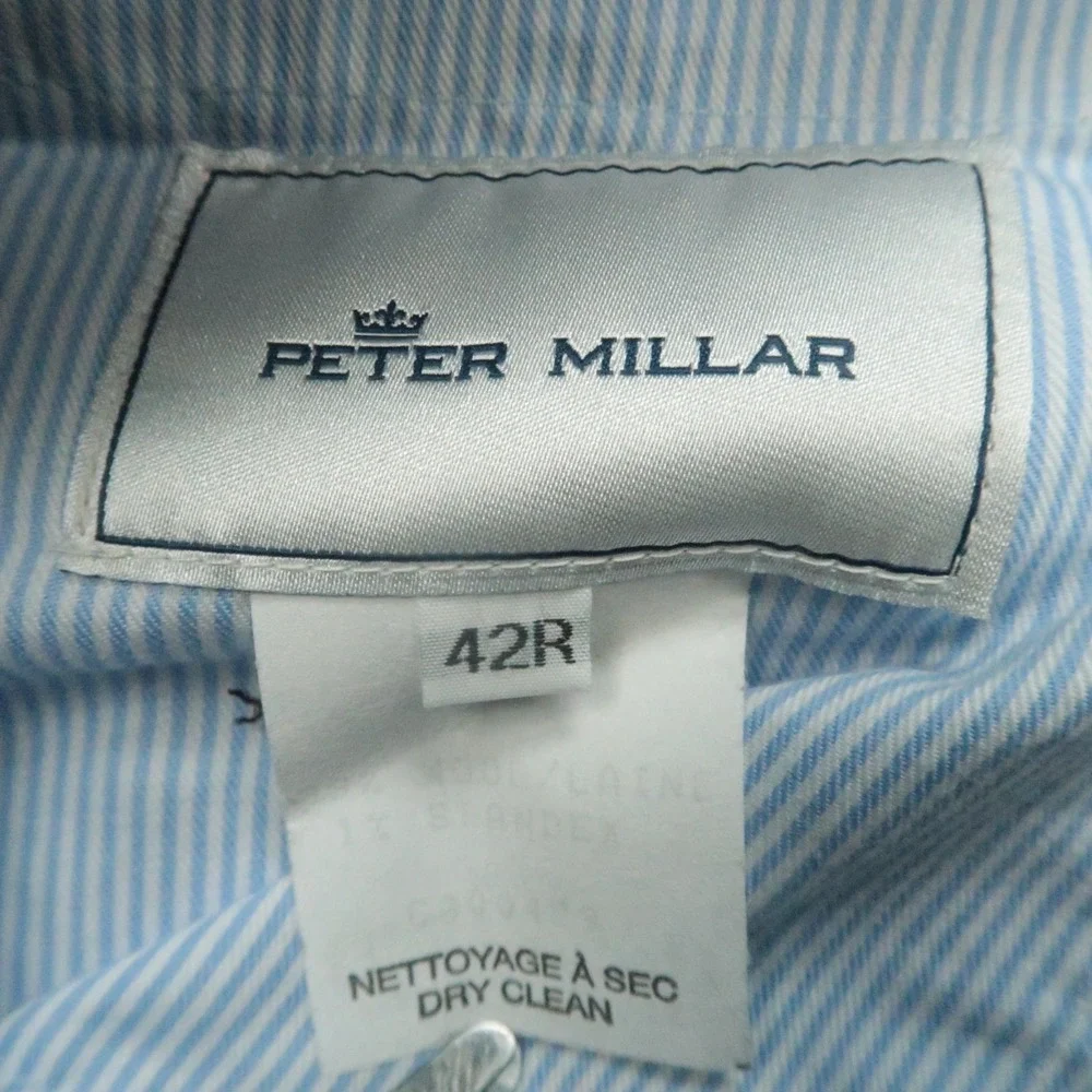 Peter‎ Millar Pants Men 42x31 Gray Wool Chino Trousers Flat Front Straight